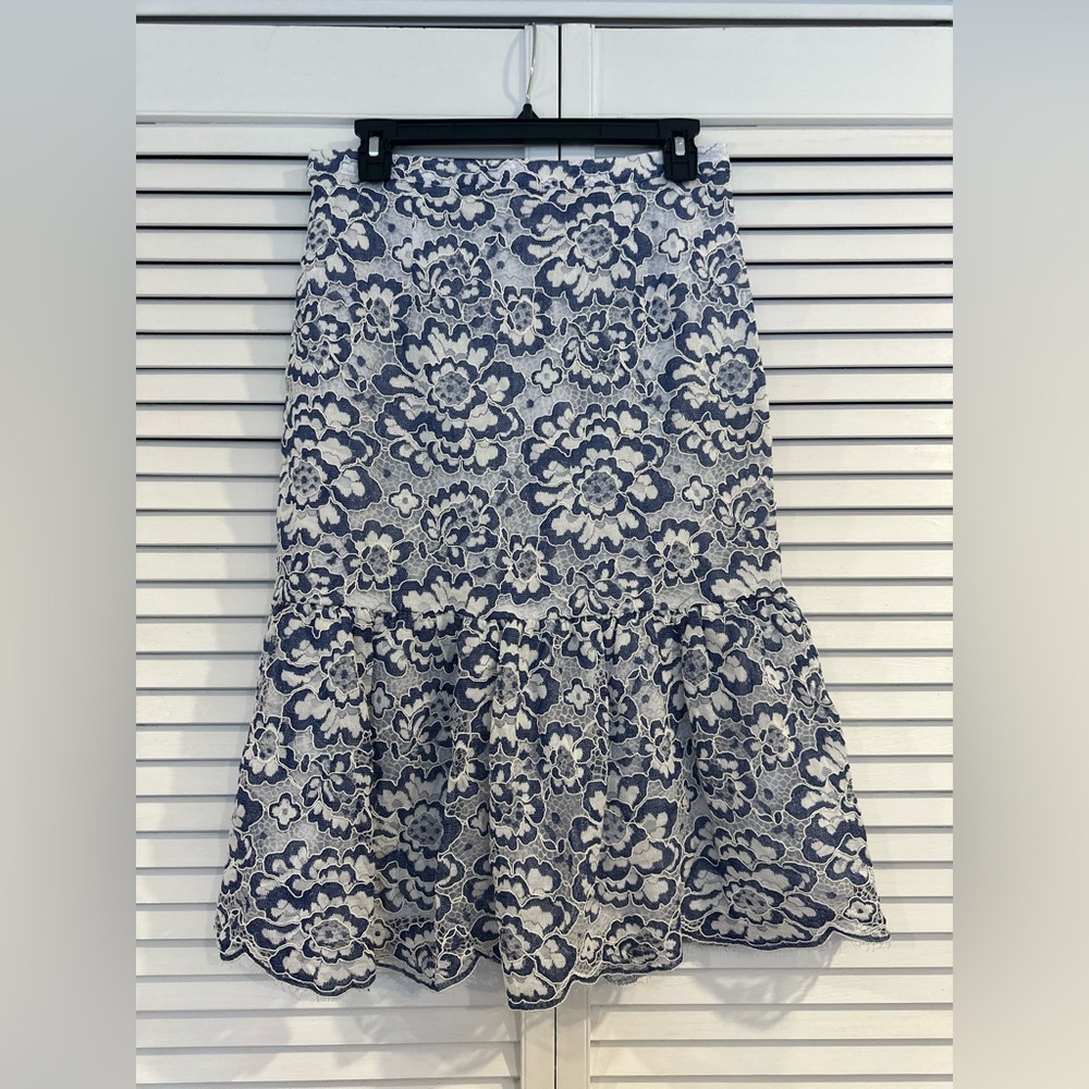 BCBG lace floral skirt
